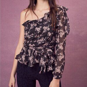 For Love & Lemons Theo One Shoulder Blouse — Size XS